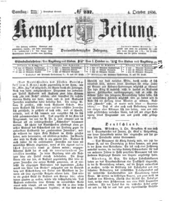 Kemptner Zeitung Samstag 4. Oktober 1856