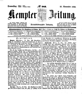 Kemptner Zeitung Donnerstag 27. November 1856