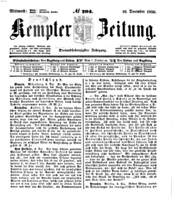Kemptner Zeitung Mittwoch 10. Dezember 1856