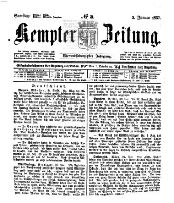 Kemptner Zeitung Samstag 3. Januar 1857