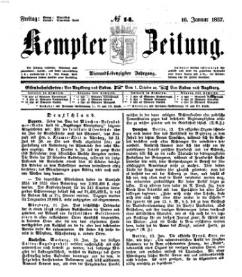 Kemptner Zeitung Freitag 16. Januar 1857
