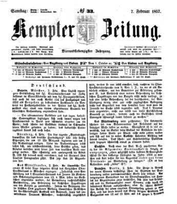 Kemptner Zeitung Samstag 7. Februar 1857
