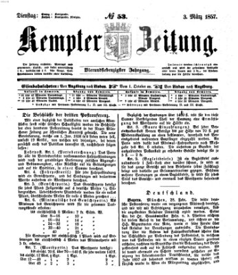 Kemptner Zeitung Dienstag 3. März 1857