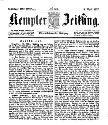 Kemptner Zeitung Samstag 4. April 1857