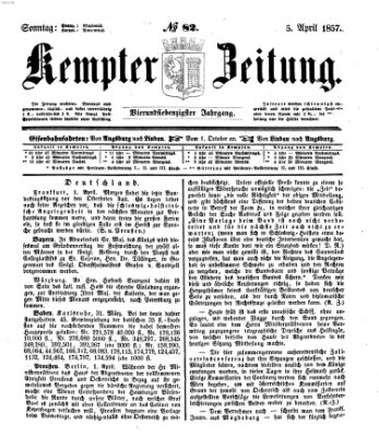 Kemptner Zeitung Sonntag 5. April 1857