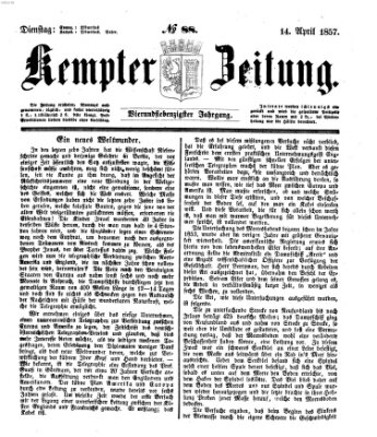 Kemptner Zeitung Dienstag 14. April 1857