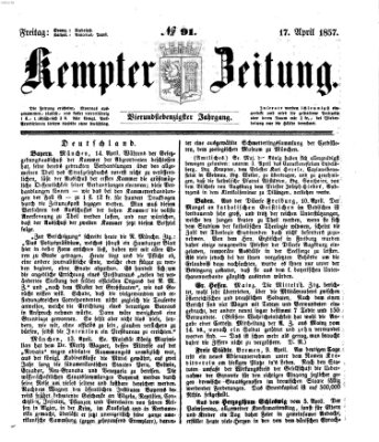 Kemptner Zeitung Freitag 17. April 1857