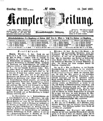 Kemptner Zeitung Samstag 13. Juni 1857