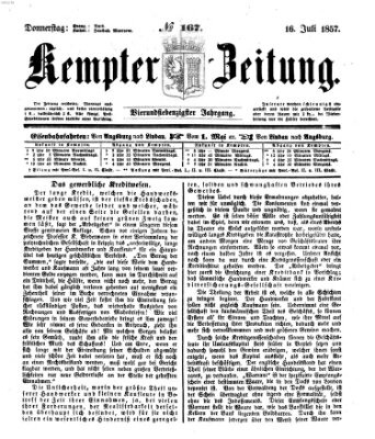 Kemptner Zeitung Donnerstag 16. Juli 1857