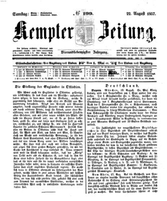 Kemptner Zeitung Samstag 22. August 1857