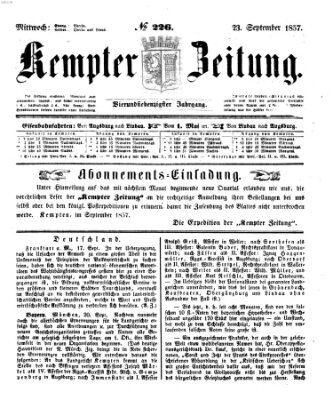 Kemptner Zeitung Mittwoch 23. September 1857