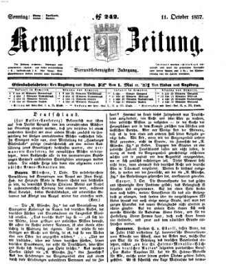 Kemptner Zeitung Sonntag 11. Oktober 1857
