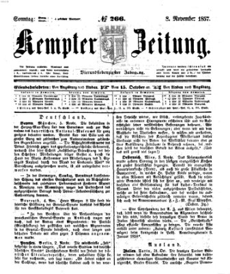 Kemptner Zeitung Sonntag 8. November 1857