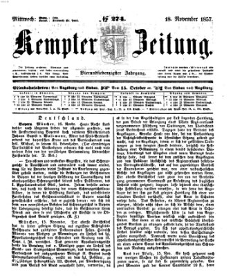 Kemptner Zeitung Mittwoch 18. November 1857
