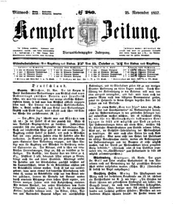 Kemptner Zeitung Mittwoch 25. November 1857