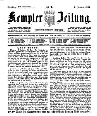 Kemptner Zeitung Samstag 1. Januar 1859