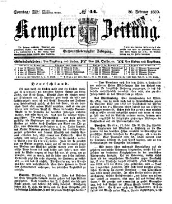 Kemptner Zeitung Sonntag 20. Februar 1859