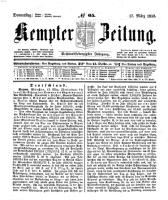 Kemptner Zeitung Donnerstag 17. März 1859