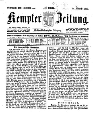 Kemptner Zeitung Mittwoch 24. August 1859