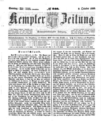 Kemptner Zeitung Sonntag 9. Oktober 1859