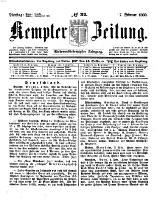 Kemptner Zeitung Dienstag 7. Februar 1860