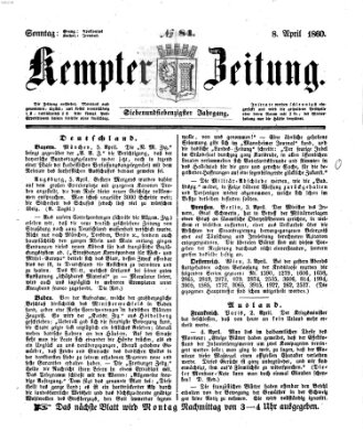 Kemptner Zeitung Sonntag 8. April 1860