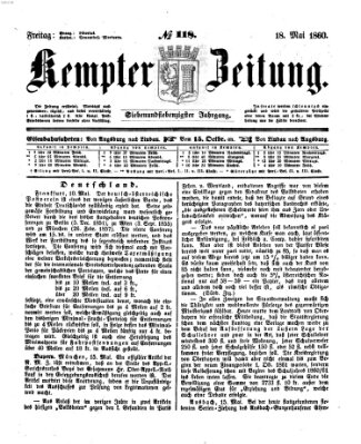 Kemptner Zeitung Freitag 18. Mai 1860
