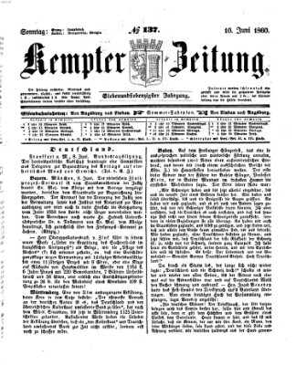 Kemptner Zeitung Sonntag 10. Juni 1860
