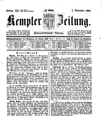 Kemptner Zeitung Freitag 2. November 1860