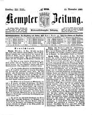 Kemptner Zeitung Dienstag 13. November 1860