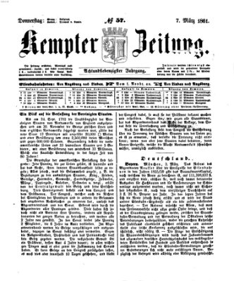 Kemptner Zeitung Donnerstag 7. März 1861
