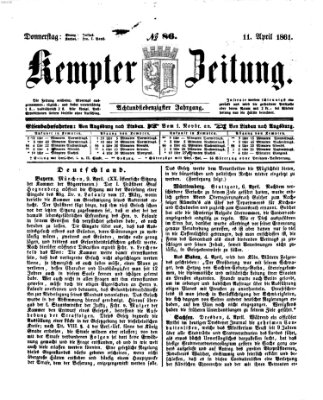Kemptner Zeitung Donnerstag 11. April 1861