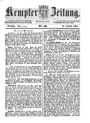 Kemptner Zeitung Dienstag 21. Januar 1862