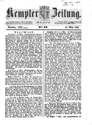 Kemptner Zeitung Samstag 15. März 1862