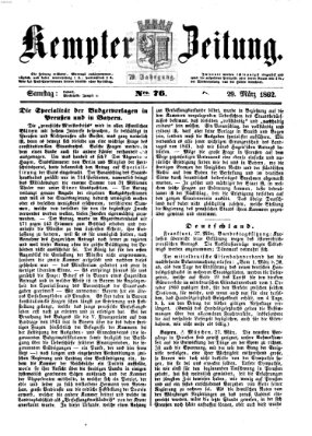 Kemptner Zeitung Samstag 29. März 1862