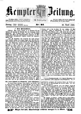 Kemptner Zeitung Freitag 18. April 1862