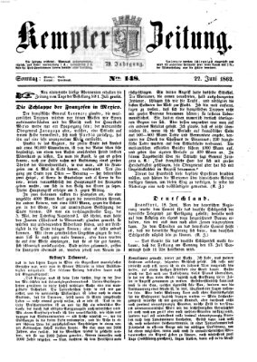 Kemptner Zeitung Sonntag 22. Juni 1862