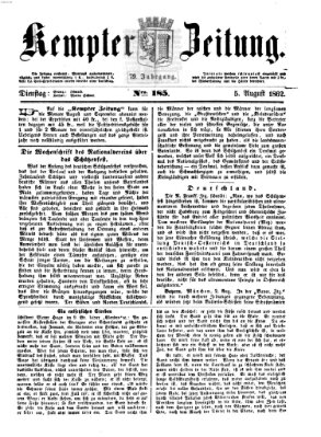 Kemptner Zeitung Dienstag 5. August 1862