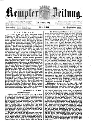 Kemptner Zeitung Donnerstag 25. September 1862