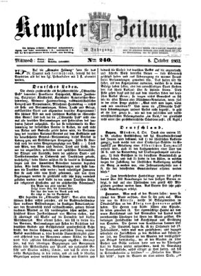 Kemptner Zeitung Mittwoch 8. Oktober 1862