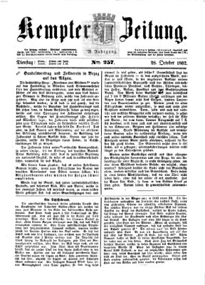 Kemptner Zeitung Dienstag 28. Oktober 1862