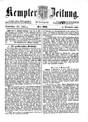 Kemptner Zeitung Donnerstag 6. November 1862