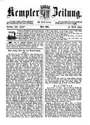 Kemptner Zeitung Freitag 17. April 1863