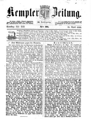 Kemptner Zeitung Samstag 25. April 1863