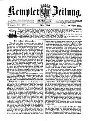 Kemptner Zeitung Mittwoch 29. April 1863