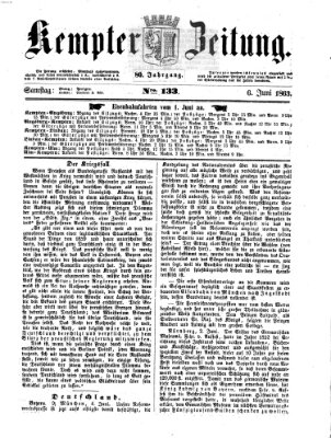 Kemptner Zeitung Samstag 6. Juni 1863
