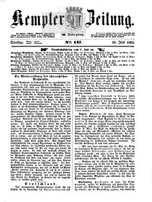 Kemptner Zeitung Dienstag 23. Juni 1863