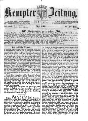 Kemptner Zeitung Mittwoch 22. Juli 1863