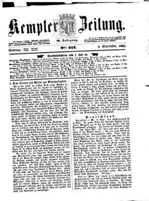Kemptner Zeitung Sonntag 6. September 1863