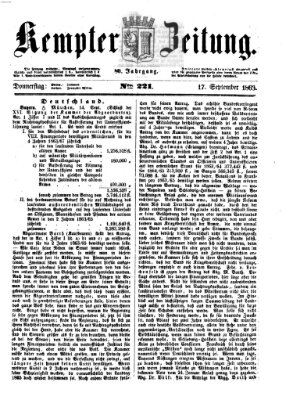 Kemptner Zeitung Donnerstag 17. September 1863